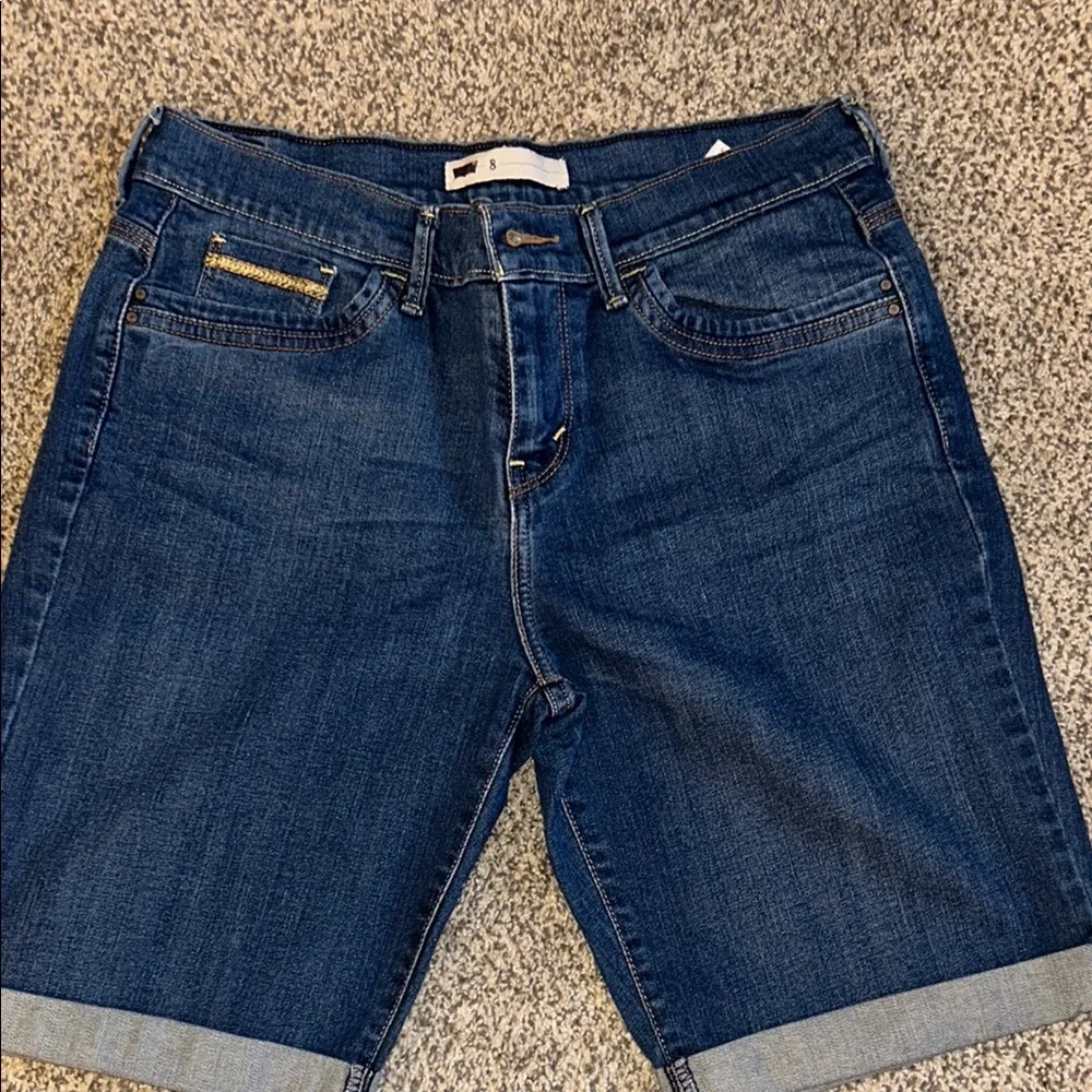 Women’s Levi Blue Denim Shorts - Picture 1 of 5
